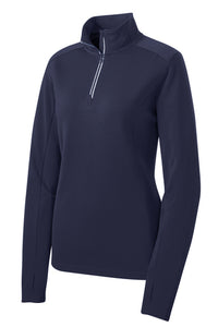 Ladie's Sport-Tek® Sport-Wick® Textured 1/4-Zip Pullover - Navy