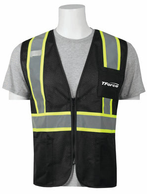 Zippered Safety Vests - BLACK