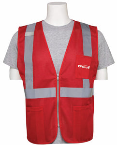 Zippered Safety Vests - RED