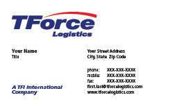 Canada: Business Cards-1-Sided – TForce Logistics