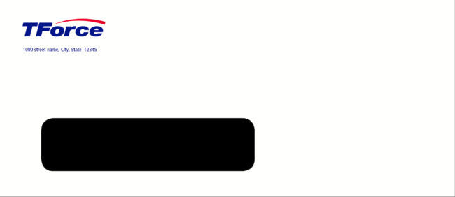 #10 WINDOW Envelope – Personalized – TForce Logistics